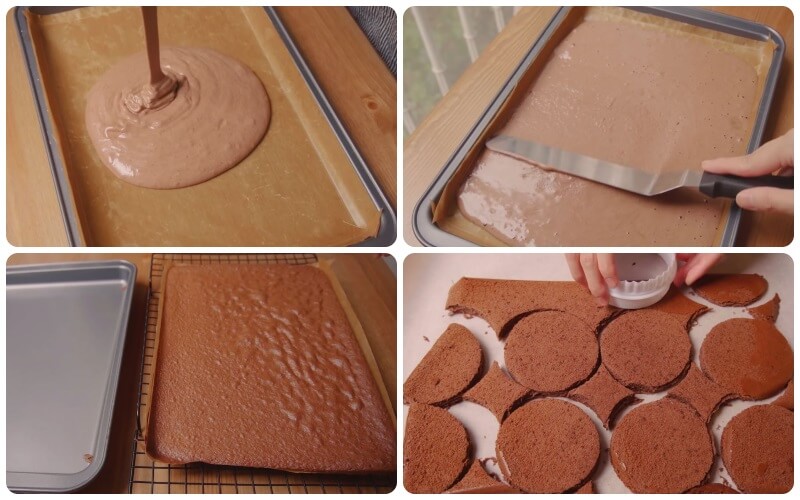 Nướng bánh bông lan cacao và tạo hình